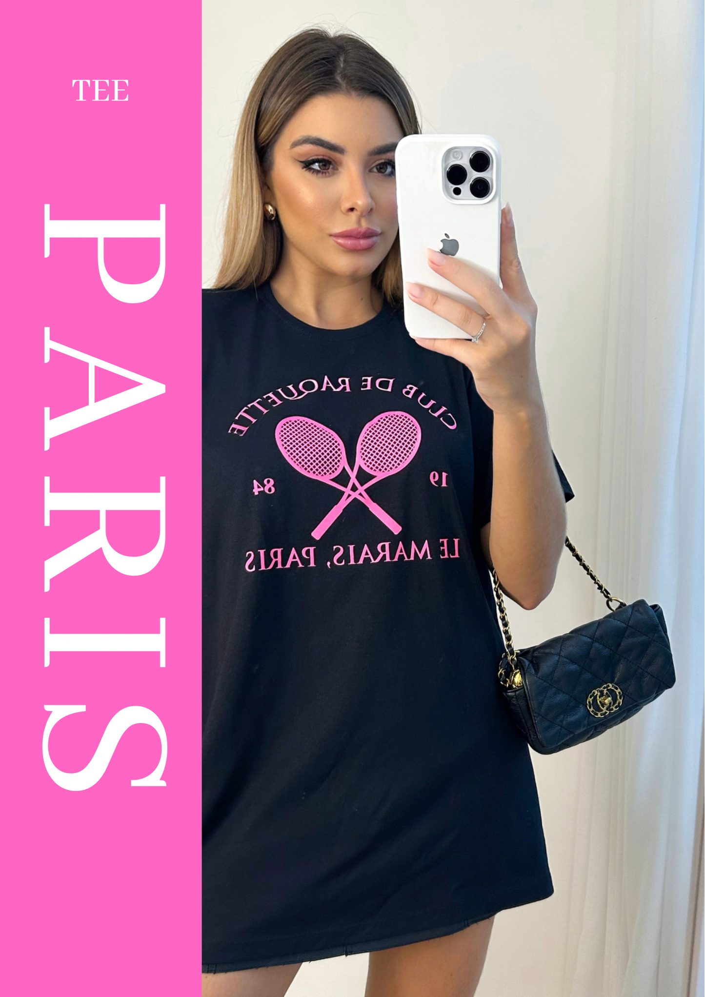 T-shirt Feminina 100% Algodão Estampa Padel Paris