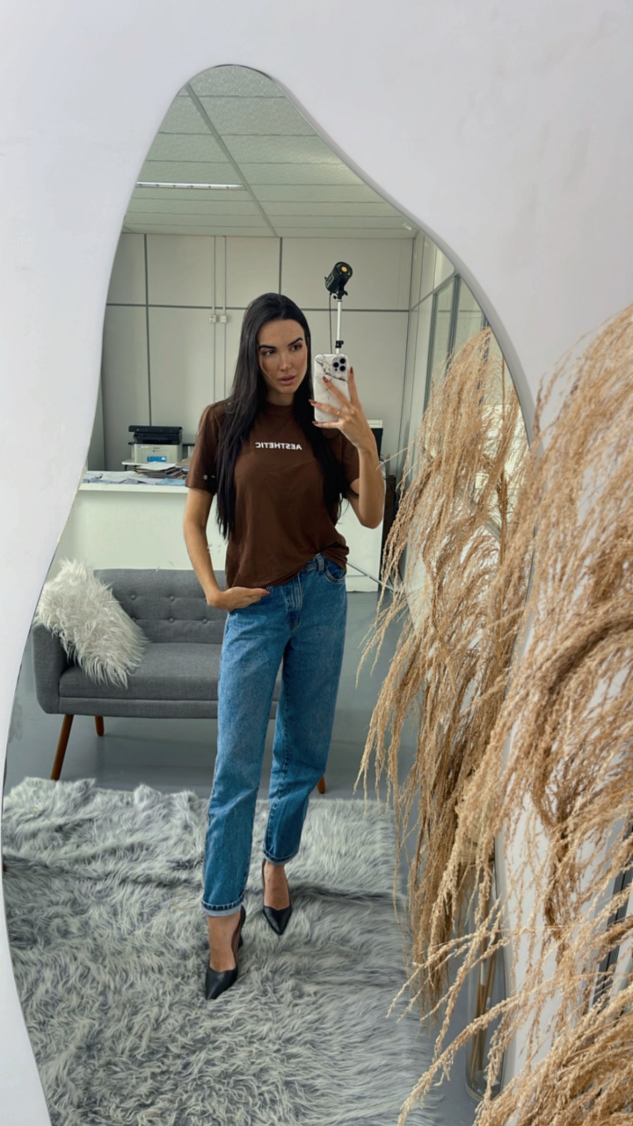 T-shirt Feminina 100% Algodão Aesthetic Marrom
