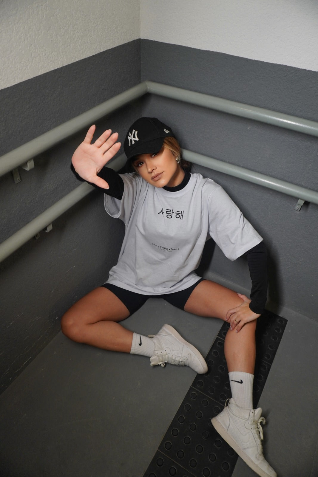 T-shirt Feminina 100% Algodão Estampa Te Amo Mandarim Branco