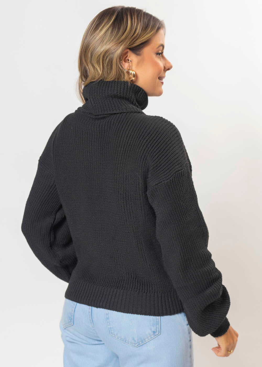 Blusa Tricot De Gola Alta