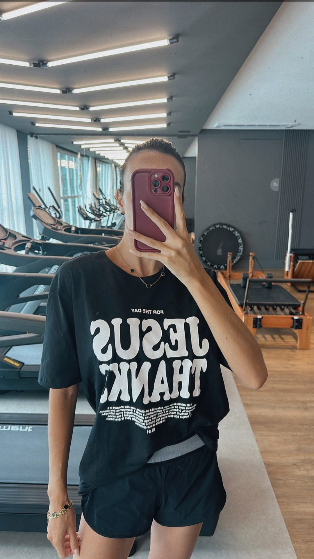 T-shirt Feminina 100% Algodão Jesus Salmo 91 Preta