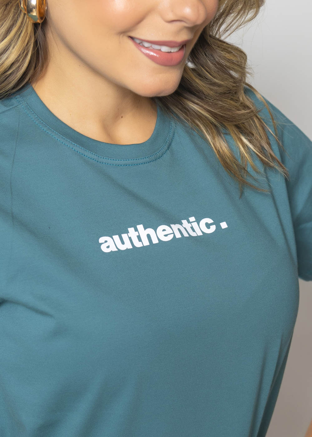 T-shirt Feminina 100% Algodão Authentic Verde