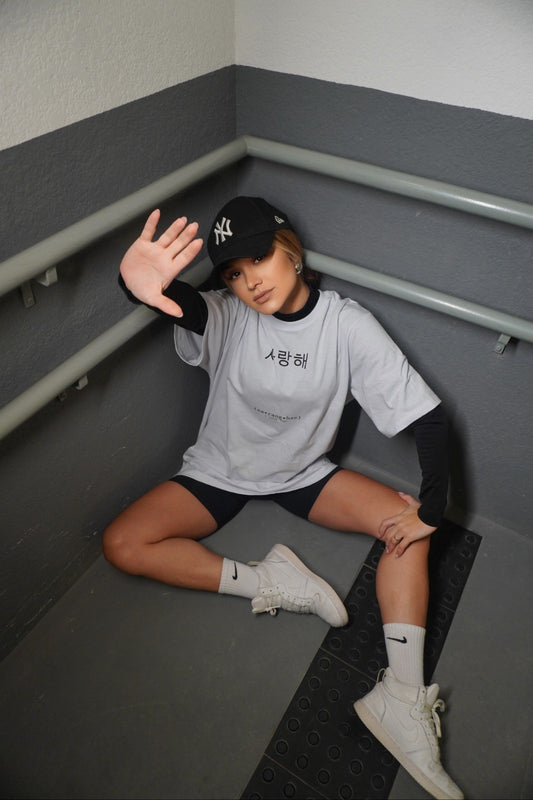 T-shirt Feminina 100% Algodão Estampa Te Amo Mandarim Branco