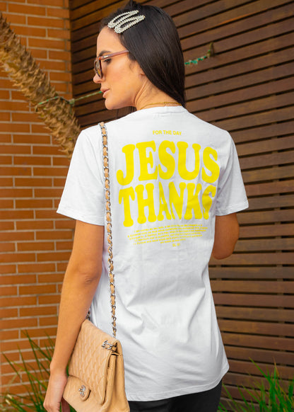 T-shirt Feminina 100% Algodão For The Day Branco