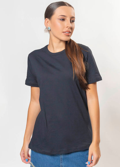 T-shirt Feminina 100% Algodão Lisa Preto