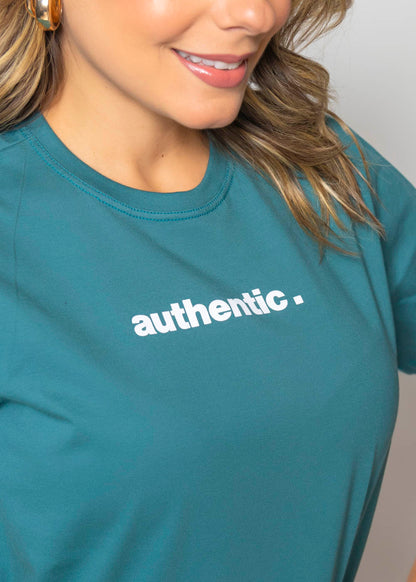 T-shirt Feminina 100% Algodão Authentic Verde