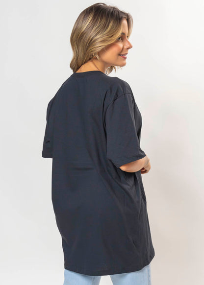 T-shirt Feminina 100% Algodão Aesthetic Preto