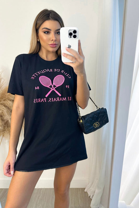 T-shirt Feminina 100% Algodão Estampa Padel Paris