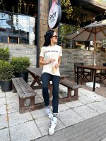 T-shirt Feminina 100% Algodão Iced Coffee Bege