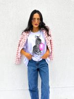 T-shirt Feminina 100% Algodão Estampa Classic Branca