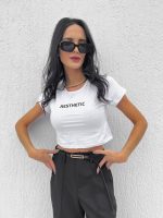 T-shirt Feminina Babylook 100% Algodão Aesthetic Branca