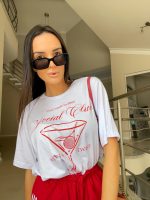 tshirt feminina tendencia com estampa vermelha atacado e varejo